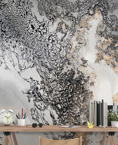 black, grey and gold customisable wall mural called Delicate Mix by Petra Meikle de Vlas black, grey and gold customisable wall mural called Delicate Mix by Petra Meikle de Vlas