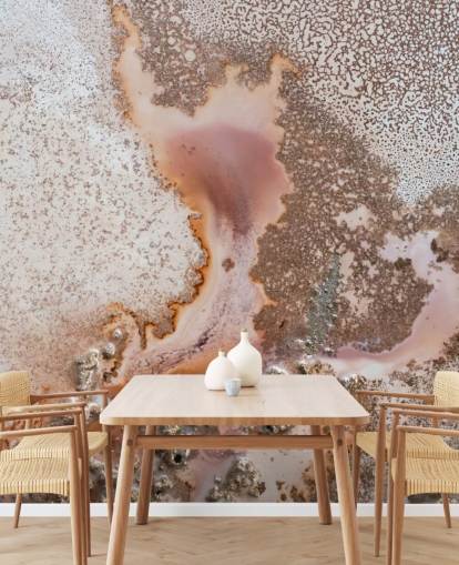 pink and peach customizable abstract wall mural called Discovery by Petra Meikle de Vlas