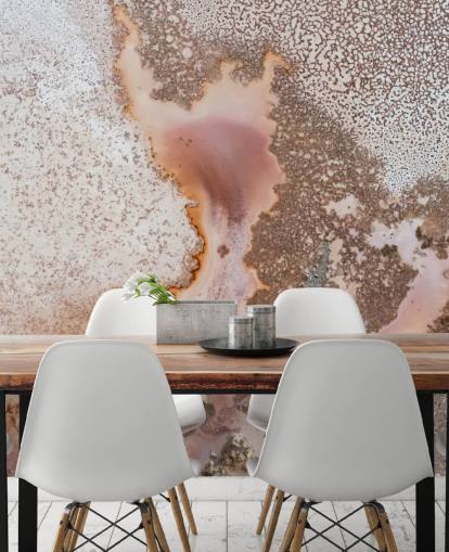 pink and peach customisable abstract wall mural called Discovery by Petra Meikle de Vlas