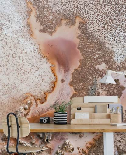 pink and peach customizable abstract wall mural called Discovery by Petra Meikle de Vlas