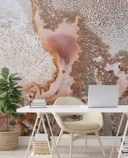 pink and peach customizable abstract wall mural called Discovery by Petra Meikle de Vlas