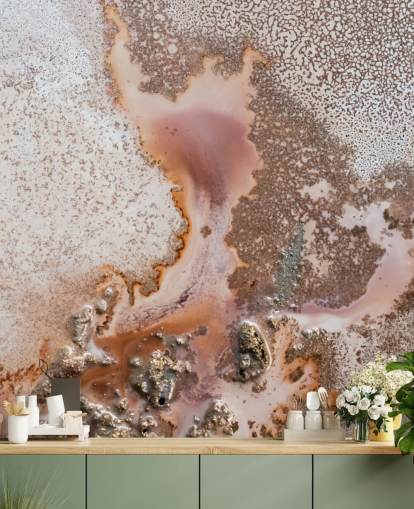 pink and peach customizable abstract wall mural called Discovery by Petra Meikle de Vlas