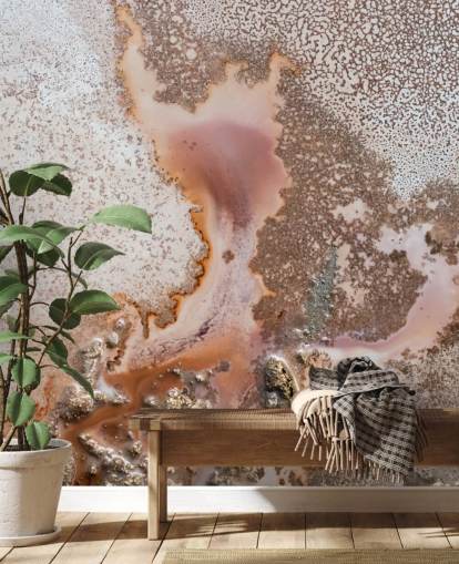 pink and peach customizable abstract wall mural called Discovery by Petra Meikle de Vlas
