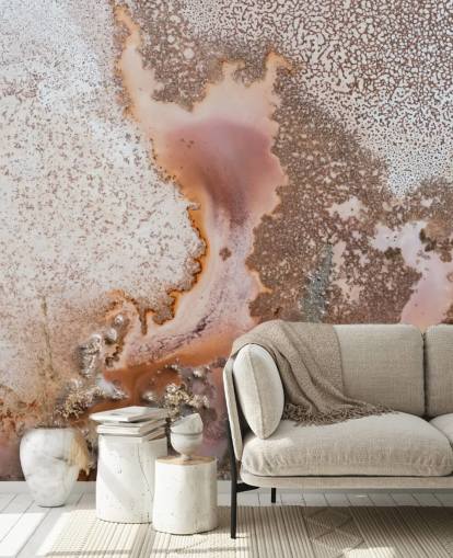 pink and peach customizable abstract wall mural called Discovery by Petra Meikle de Vlas