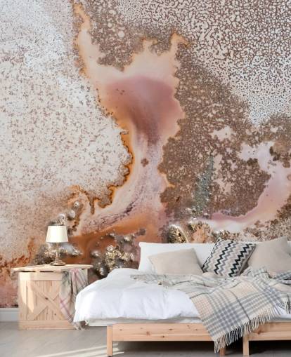 pink and peach customizable abstract wall mural called Discovery by Petra Meikle de Vlas
