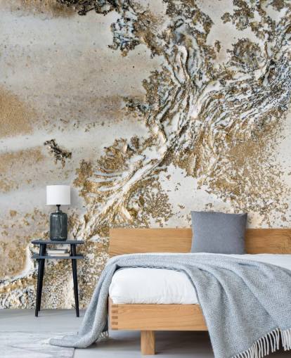 white and gold custom abstract mural called Entwined by Petra Meikle de Vlas for living rooms, dining rooms and bathrooms white and gold custom abstract mural called Entwined by Petra Meikle de Vlas for living rooms, dining rooms and bathrooms