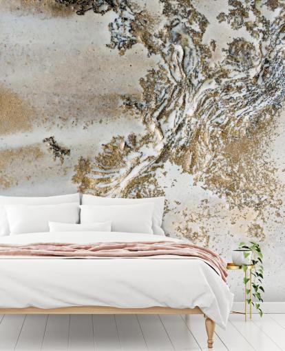 white and gold custom abstract mural called Entwined by Petra Meikle de Vlas for living rooms, dining rooms and bathrooms white and gold custom abstract mural called Entwined by Petra Meikle de Vlas for living rooms, dining rooms and bathrooms