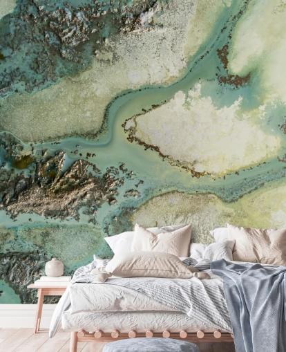 light green customisable abstract wall mural called Evergreen by Petra Meikle de Vlas