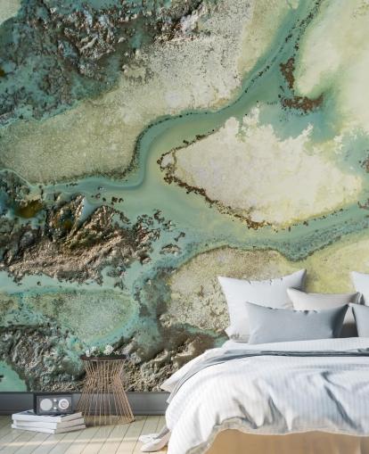 murale astratto personalizzabile verde chiaro chiamato Evergreen di Petra Meikle de Vlas murale astratto personalizzabile verde chiaro chiamato Evergreen di Petra Meikle de Vlas