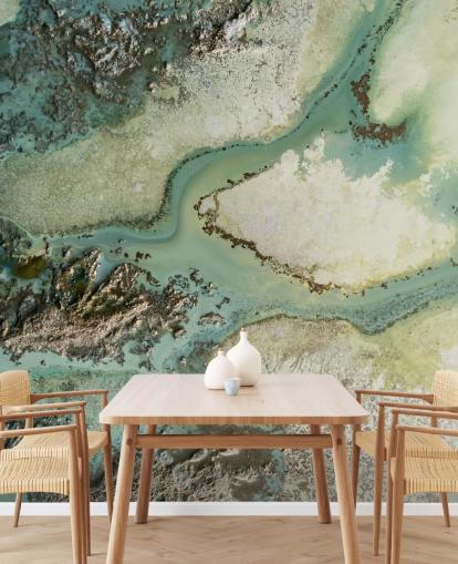 light green customisable abstract wall mural called Evergreen by Petra Meikle de Vlas