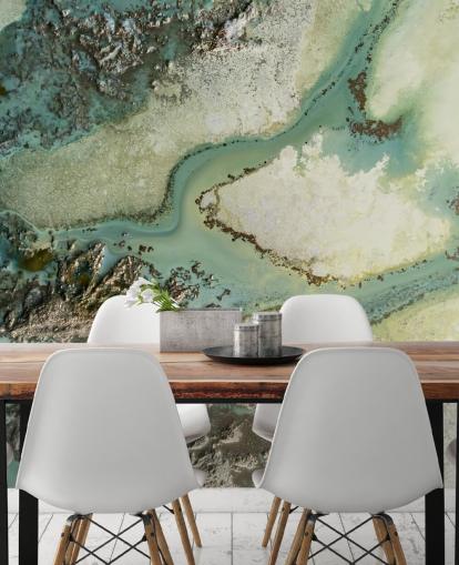 light green customizable abstract wall mural called Evergreen by Petra Meikle de Vlas
