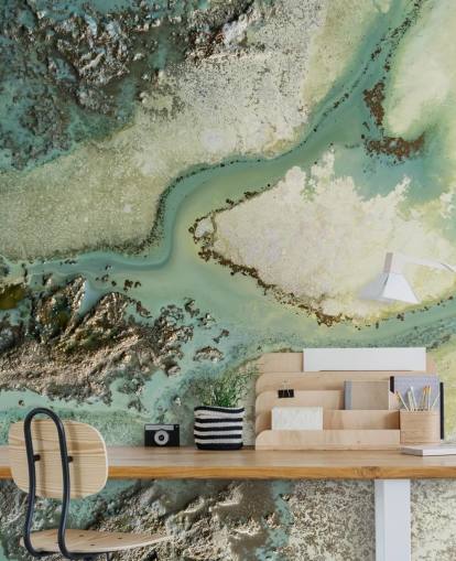 light green customizable abstract wall mural called Evergreen by Petra Meikle de Vlas