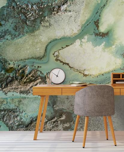 light green customisable abstract wall mural called Evergreen by Petra Meikle de Vlas