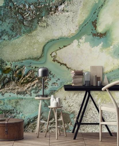 light green customisable abstract wall mural called Evergreen by Petra Meikle de Vlas