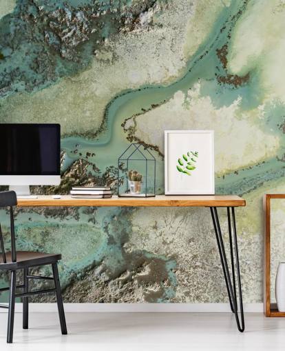 murale astratto personalizzabile verde chiaro chiamato Evergreen di Petra Meikle de Vlas murale astratto personalizzabile verde chiaro chiamato Evergreen di Petra Meikle de Vlas