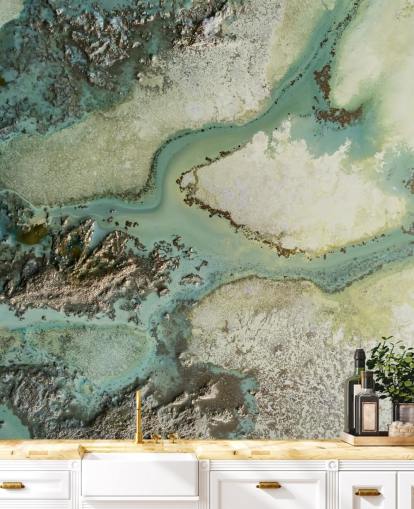 light green customizable abstract wall mural called Evergreen by Petra Meikle de Vlas