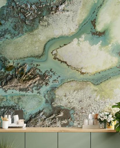 lysegrønn tilpassbar abstrakt veggmaleri kalt Evergreen av Petra Meikle de Vlas lysegrønn tilpassbar abstrakt veggmaleri kalt Evergreen av Petra Meikle de Vlas