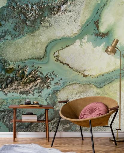 light green customizable abstract wall mural called Evergreen by Petra Meikle de Vlas