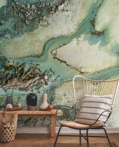light green customisable abstract wall mural called Evergreen by Petra Meikle de Vlas