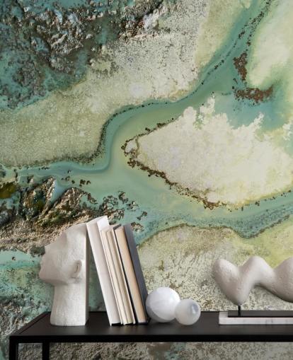 light green customisable abstract wall mural called Evergreen by Petra Meikle de Vlas