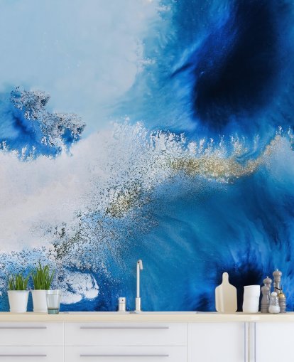 murale blu personalizzabile astratto sull'oceano chiamato Floating Reef di Petra Meikle de Vlas per bagni e salotti murale blu personalizzabile astratto sull'oceano chiamato Floating Reef di Petra Meikle de Vlas per bagni e salotti