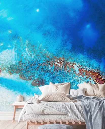 blue customisable abstract ocean wall mural called Into the Blue by Petra Meikle de Vlas for bathrooms and bedrooms blue customisable abstract ocean wall mural called Into the Blue by Petra Meikle de Vlas for bathrooms and bedrooms