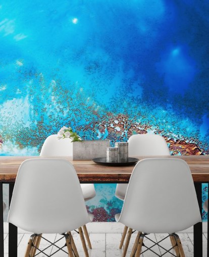 murale blu personalizzabile astratto sull'oceano chiamato Into the Blue di Petra Meikle de Vlas per bagni e camere da letto murale blu personalizzabile astratto sull'oceano chiamato Into the Blue di Petra Meikle de Vlas per bagni e camere da letto