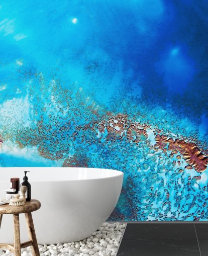 blaues personalisierbares abstraktes Ozean-Wandbild namens Into the Blue von Petra Meikle de Vlas für Badezimmer und Schlafzimmer blaues personalisierbares abstraktes Ozean-Wandbild namens Into the Blue von Petra Meikle de Vlas für Badezimmer und Schlafzimmer