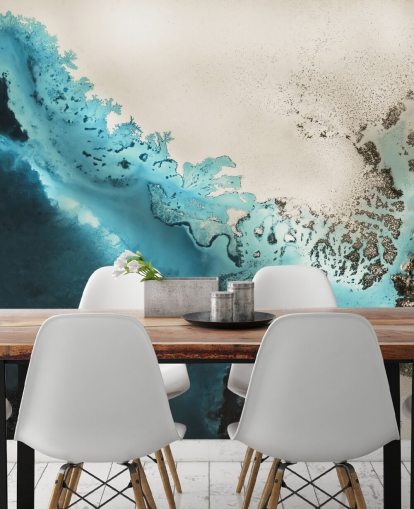 murale personalizzabile con sabbia blu e dorata chiamato Maritime Majesty di Petra Meikle de Vlas per bagni e cucine murale personalizzabile con sabbia blu e dorata chiamato Maritime Majesty di Petra Meikle de Vlas per bagni e cucine