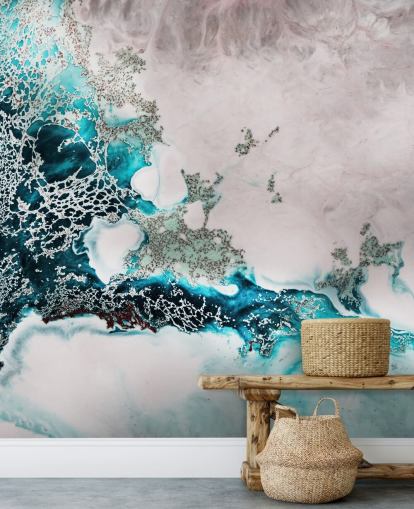 murale murale astratto personalizzato blu e rosa cipria chiamato Ocean Melody di Petra Meikle de Vlas per bagni e cucine murale murale astratto personalizzato blu e rosa cipria chiamato Ocean Melody di Petra Meikle de Vlas per bagni e cucine