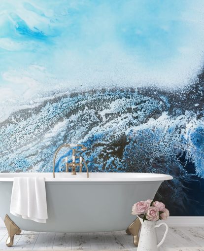 blue customisable abstract wall mural called Ocean Trance by Petra Meikle de Vlas for bathrooms and bedrooms blue customisable abstract wall mural called Ocean Trance by Petra Meikle de Vlas for bathrooms and bedrooms
