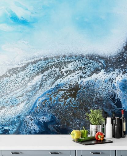 blue customisable abstract wall mural called Ocean Trance by Petra Meikle de Vlas for bathrooms and bedrooms blue customisable abstract wall mural called Ocean Trance by Petra Meikle de Vlas for bathrooms and bedrooms
