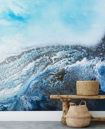 blue customisable abstract wall mural called Ocean Trance by Petra Meikle de Vlas for bathrooms and bedrooms blue customisable abstract wall mural called Ocean Trance by Petra Meikle de Vlas for bathrooms and bedrooms