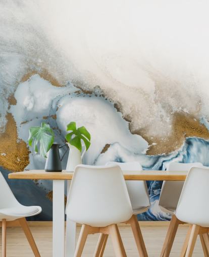 Personalisierbares abstraktes Wandbild in Weiß, Grau und Gold namens Swirl von Petra Meikle de Vlas Personalisierbares abstraktes Wandbild in Weiß, Grau und Gold namens Swirl von Petra Meikle de Vlas