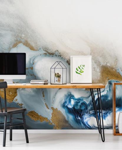 Personalisierbares abstraktes Wandbild in Weiß, Grau und Gold namens Swirl von Petra Meikle de Vlas Personalisierbares abstraktes Wandbild in Weiß, Grau und Gold namens Swirl von Petra Meikle de Vlas