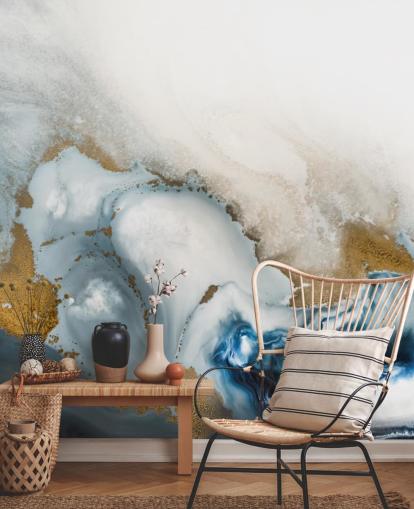 white, grey and gold customisable abstract wall mural called Swirl by Petra Meikle de Vlas white, grey and gold customisable abstract wall mural called Swirl by Petra Meikle de Vlas