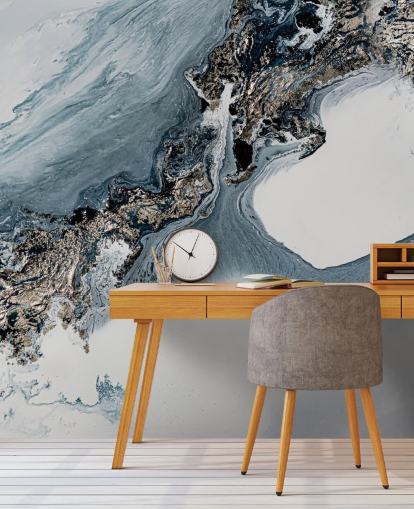 murale astratto personalizzato grigio e bianco chiamato The Crossing di Petra Meikle de Vlas murale astratto personalizzato grigio e bianco chiamato The Crossing di Petra Meikle de Vlas