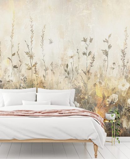 brillante carta da parati murale floreale personalizzabile chiamata Distressed Bright Florals II di Rafal Kulik brillante carta da parati murale floreale personalizzabile chiamata Distressed Bright Florals II di Rafal Kulik