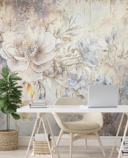 ljus anpassad blommig väggmålning som heter Distressed Bright Florals av Rafal Kulik ljus anpassad blommig väggmålning som heter Distressed Bright Florals av Rafal Kulik