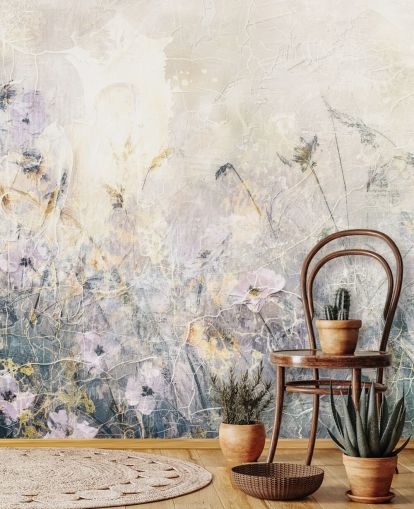 farbenfrohe, individuell gestaltbare Vintage-Blumentapete namens Distressed Floral Meadow von Rafal Kulik farbenfrohe, individuell gestaltbare Vintage-Blumentapete namens Distressed Floral Meadow von Rafal Kulik