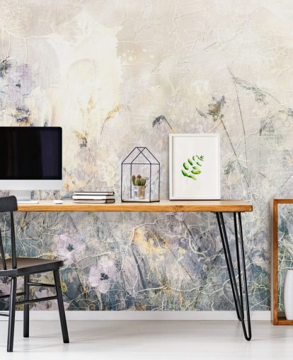 colourful customisable vintage floral wallpaper mural called Distressed Floral Meadow by Rafal Kulik colourful customisable vintage floral wallpaper mural called Distressed Floral Meadow by Rafal Kulik
