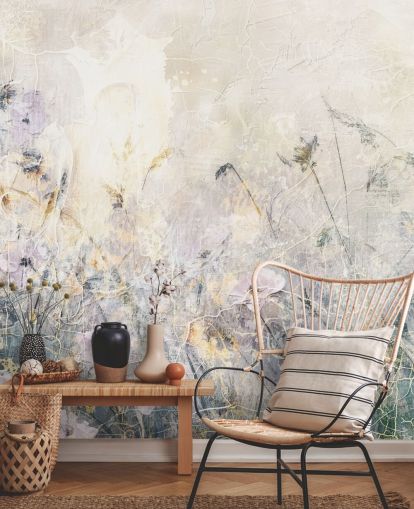 colourful customisable vintage floral wallpaper mural called Distressed Floral Meadow by Rafal Kulik colourful customisable vintage floral wallpaper mural called Distressed Floral Meadow by Rafal Kulik