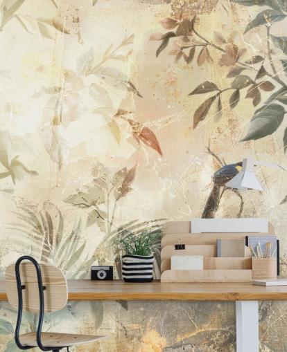 neutrales, anpassbares Wald-Wandbild namens Distressed Forest Bird von Rafal Kulik für Schlafzimmer, Wohnzimmer und mehr