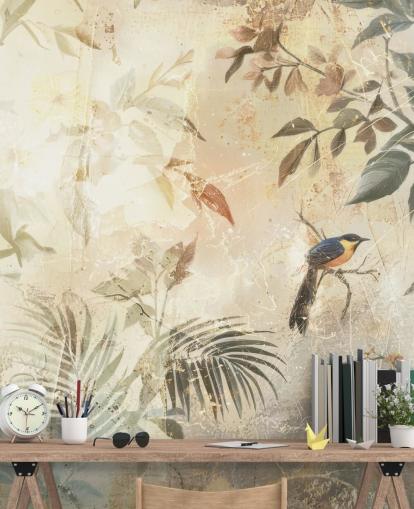 murale neutro personalizzabile con foresta chiamato Distressed Forest Bird di Rafal Kulik per camere da letto, salotti e altro murale neutro personalizzabile con foresta chiamato Distressed Forest Bird di Rafal Kulik per camere da letto, salotti e altro