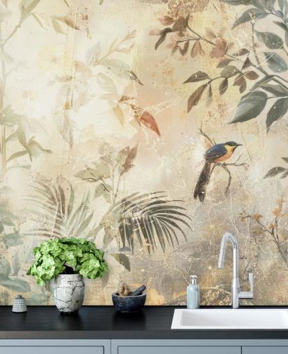 neutral customisable forest wall mural called Distressed Forest Bird by Rafal Kulik for bedrooms, living rooms and more neutral customisable forest wall mural called Distressed Forest Bird by Rafal Kulik for bedrooms, living rooms and more