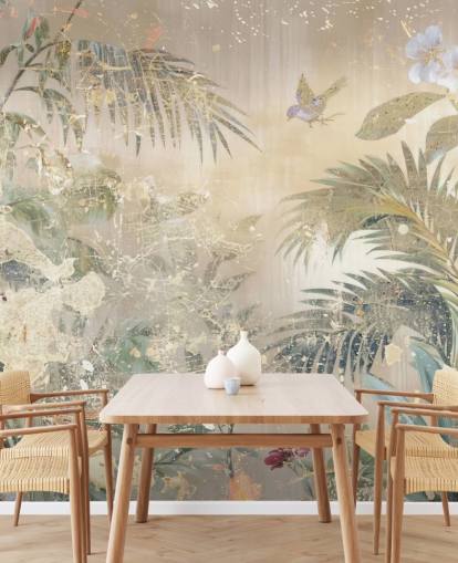 colorful distressed wall mural called Distressed Forest Scene by Rafal Kulik for bedrooms and living rooms colorful distressed wall mural called Distressed Forest Scene by Rafal Kulik for bedrooms and living rooms