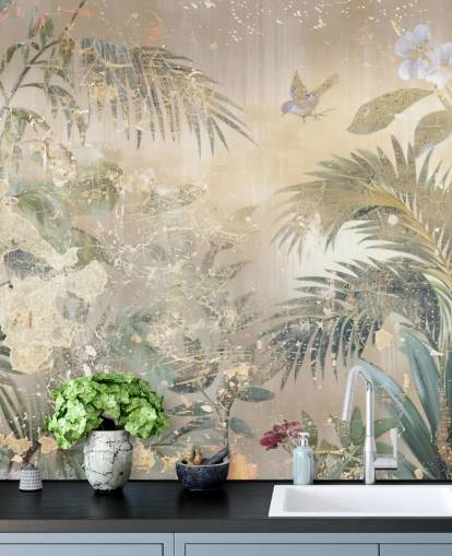 colourful distressed wall mural called Distressed Forest Scene by Rafal Kulik for bedrooms and living rooms colourful distressed wall mural called Distressed Forest Scene by Rafal Kulik for bedrooms and living rooms