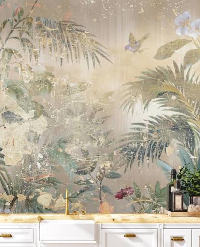 fresque murale colorée intitulée Distressed Forest Scene de Rafal Kulik pour les chambres et les salons fresque murale colorée intitulée Distressed Forest Scene de Rafal Kulik pour les chambres et les salons