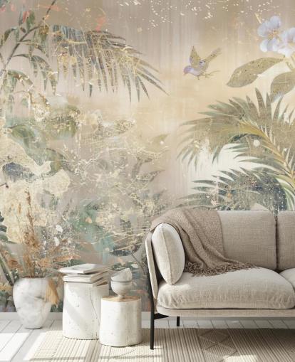 colorido mural de pared envejecido llamado Distressed Forest Scene de Rafal Kulik para dormitorios y salas de estar colorido mural de pared envejecido llamado Distressed Forest Scene de Rafal Kulik para dormitorios y salas de estar