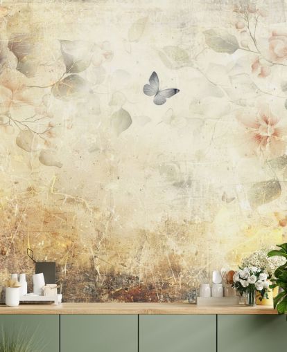 luminoso murale personalizzabile a forma di farfalla chiamato Distressed Butterfly Garden di Rafal Kulik